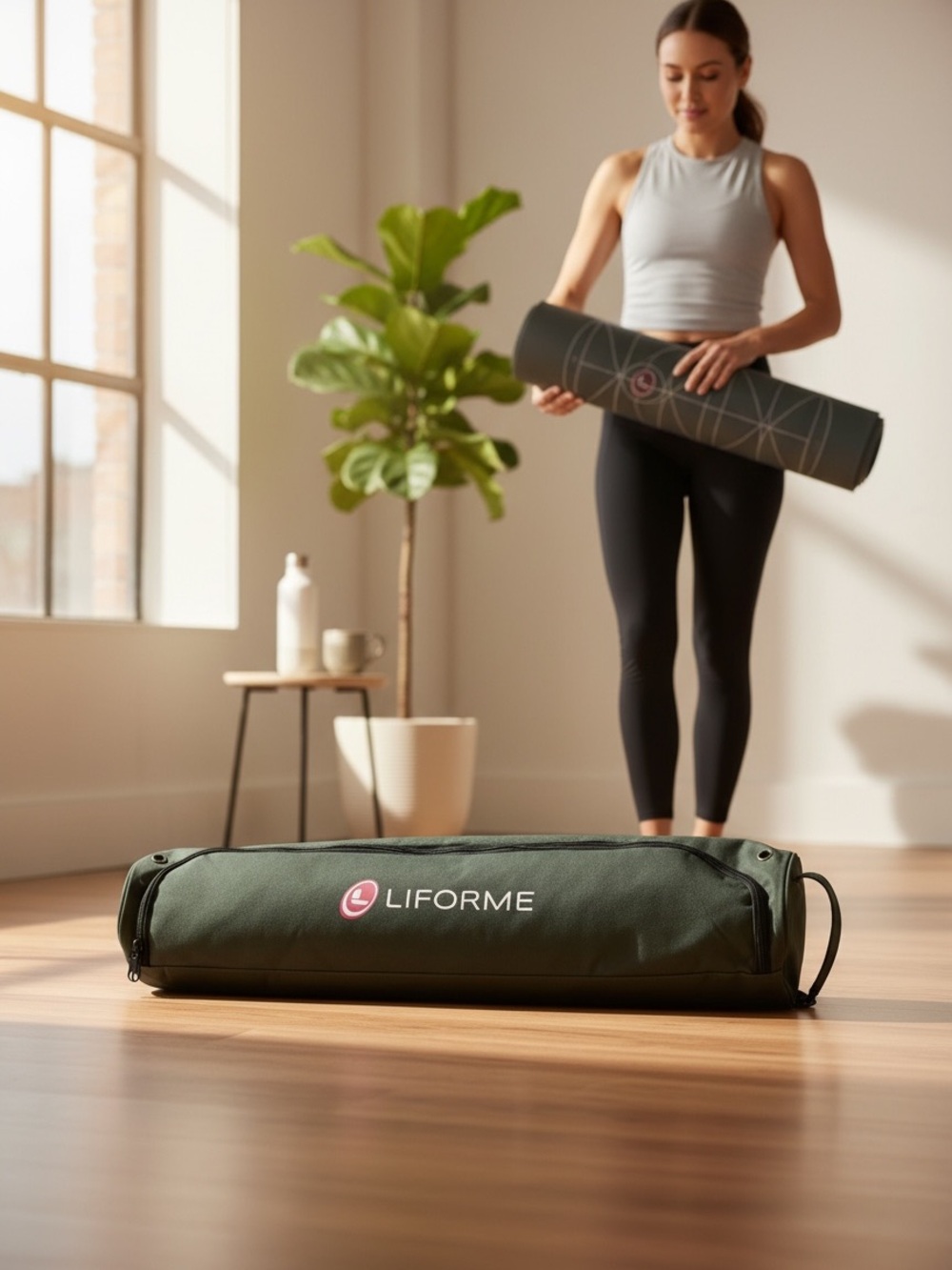Liforme Dark Gray Yoga Mat Carry Bag